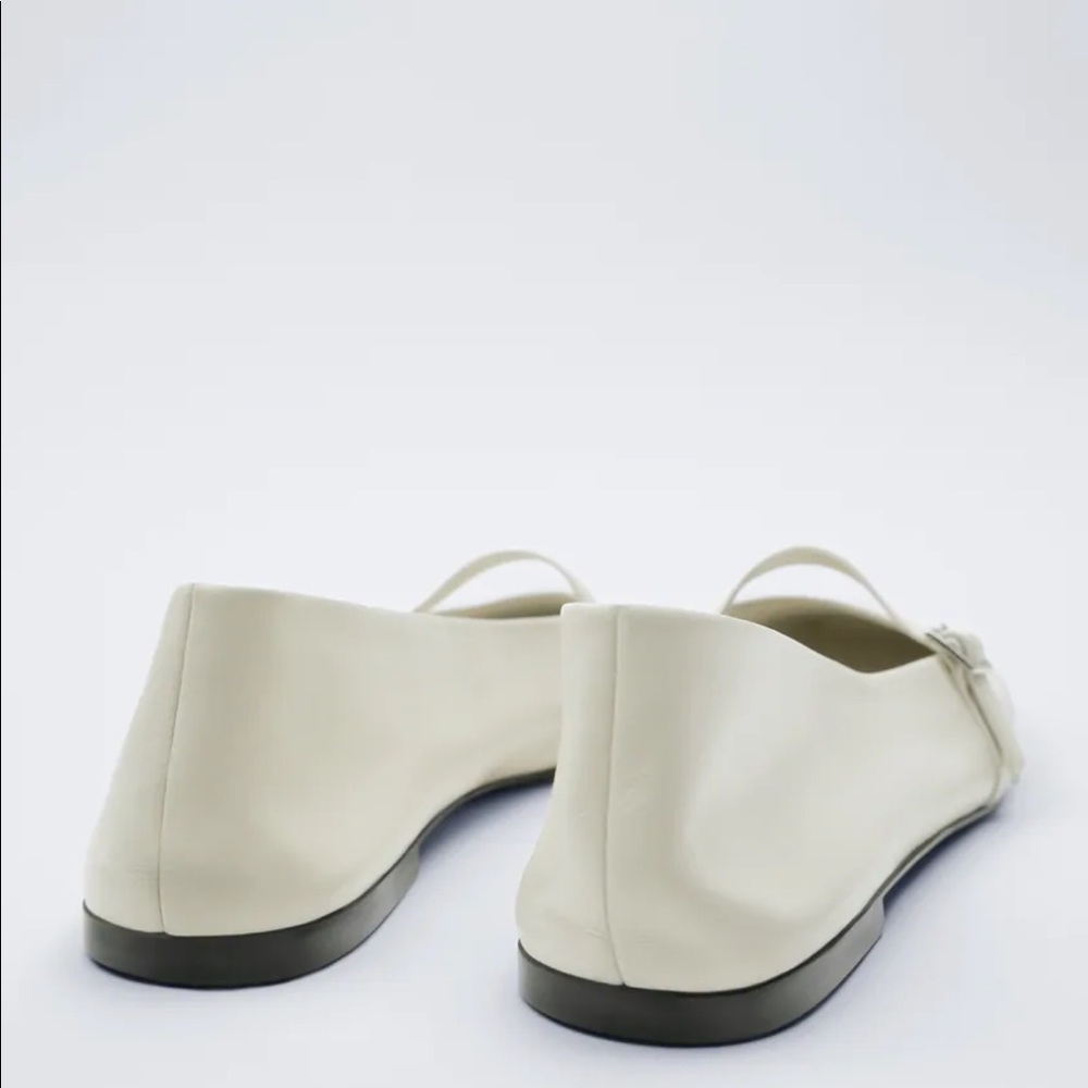 COPY - Zara Leather Ballet Flats (Square Toe) NWT - Picture 3 of 6